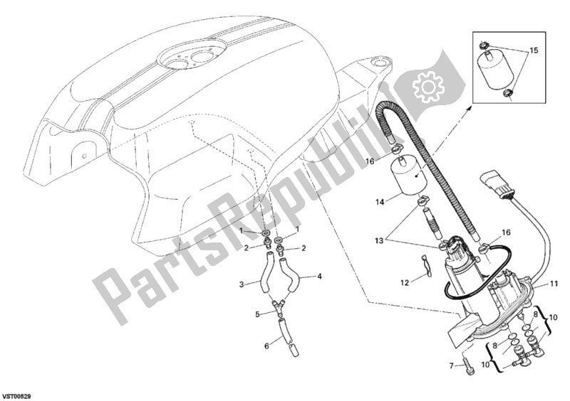 All parts for the Fuel Pump of the Ducati Sportclassic Sport 1000 2007